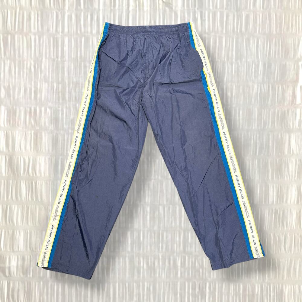Vintage Perry Ellis America Men’s Blue Track Pants - Size L
